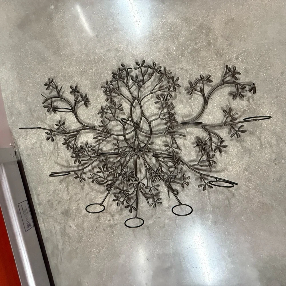 Metal Floral Wall Sculpture - Brown Decorative Wall Art